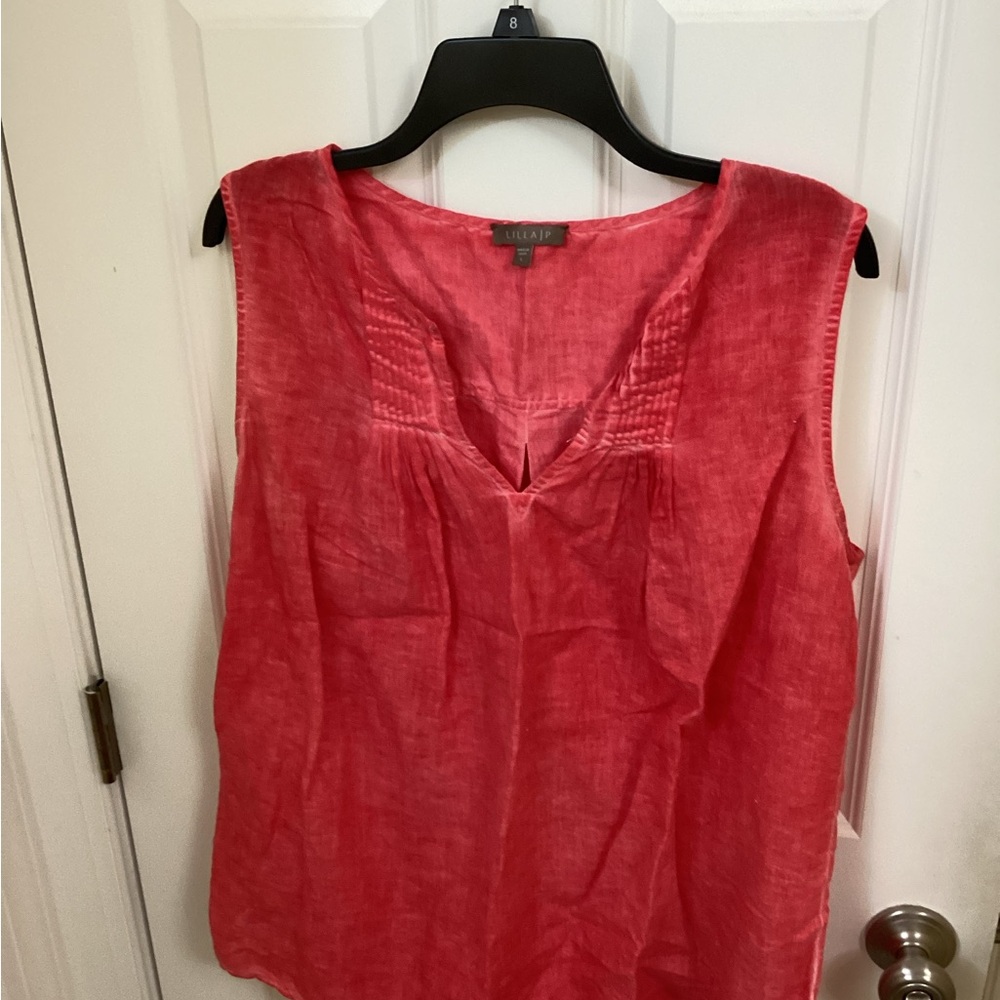 Lilla P Coral Sleeveless Blouse